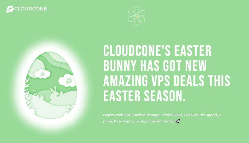 #VPScloudcone开启复活节促销优惠cloudcone开启2023年4月9日复活节特惠一台VPS $15.00/年 起终身优惠价，活动开启后有$6.00/年起终身优惠的彩蛋价格无彩蛋的vps包含$15/年、$25/年、$47/年价格和对应的1核1G 3T带宽到4核4G-8T带宽的配置含彩蛋的VPS包括$6.00/年、$15/年、$20/年、$30/年、$40/年、$48/年、$55/年价格和对应的1核0.2G-3T带宽到4核16G-15T带宽的配置要获得彩蛋优惠需要在【活动当日】在官网找到隐藏代码且必须满足：- 需要CloudCone帐户才有资格参加该活动