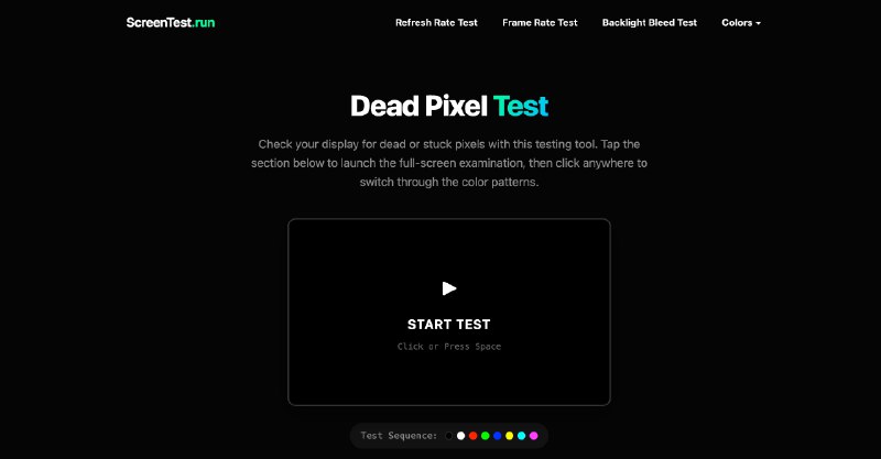 Dead Pixel Test - Check Monitor Defects | ScreenTest.run