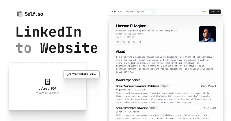 Self.so - Resume to Website