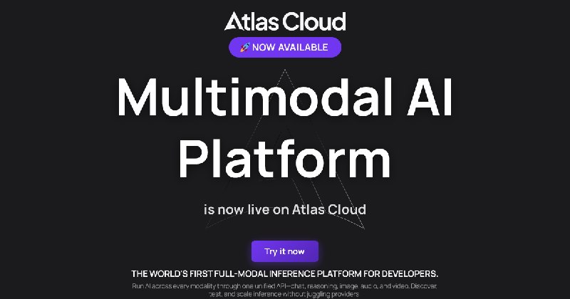 400+ AI 大模型，一个 API 调用图像、视频、语音与对话 | Atlas Cloud