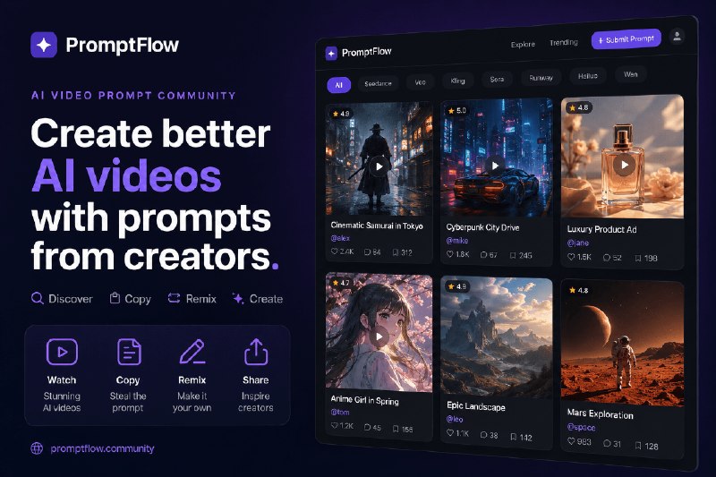 VideosPrompt - AI 视频提示词社区