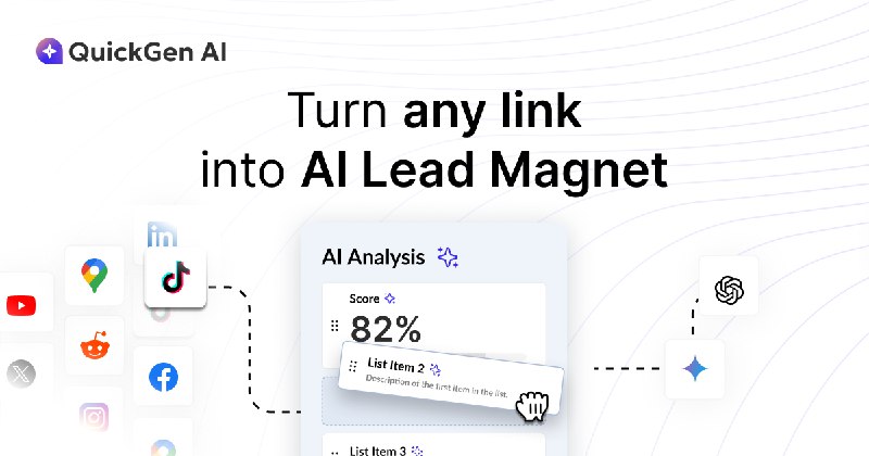 QuickGen AI | 10 秒打造 AI 互動測驗 搜集名單 × 精準行銷
