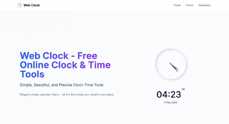 Online Clock - Full Screen Digital Clock with Seconds (Free)