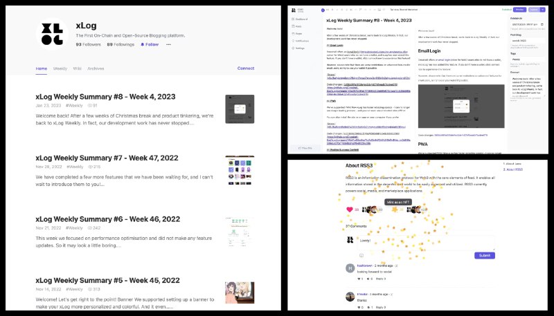 #Web3 #博客 #网址 #网站xLog属于web3的开源博客平台xLog是可定制化的域名、网站风格+we3登录的新型博客平台5分钟便可轻松拥有撰写平台支持多种开放集成及RSS，没有限制官网：