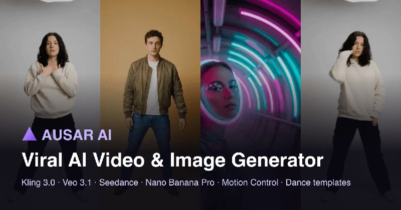 Ausar AI：爆款 AI 视频与图片生成器，支持动作迁移