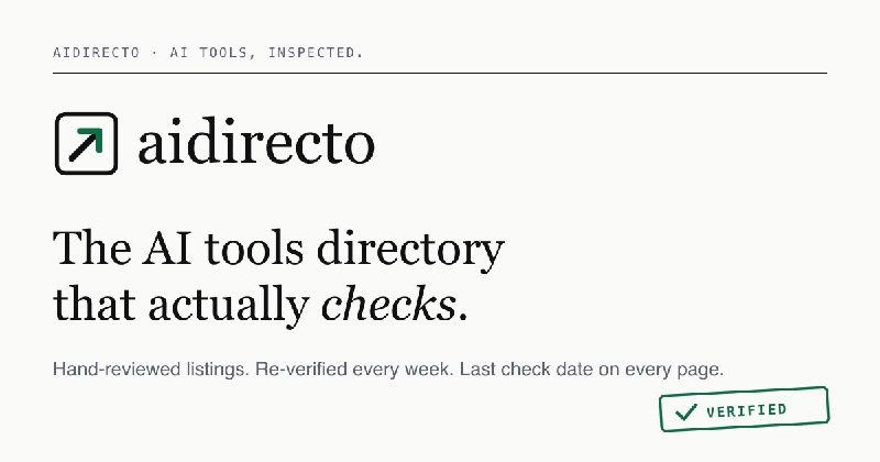 aidirecto — AI tools directory that checks every listing