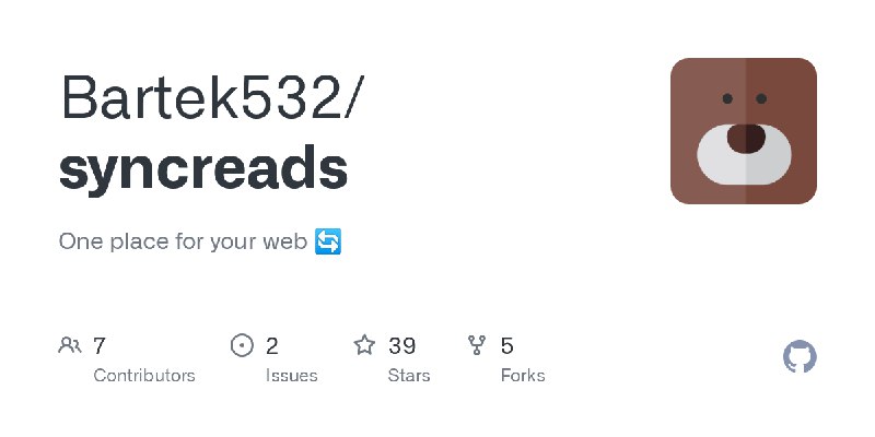 GitHub - Bartek532/syncreads: One place for your web 🔄