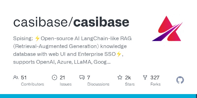 GitHub - casibase/casibase: Spising: ⚡️Open-source AI LangChain-like RAG (Retrieval-Augmented Generation) knowledge database with…