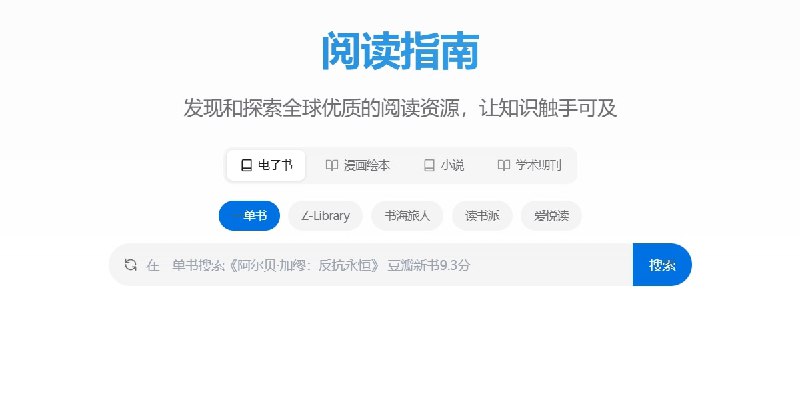 阅读指南 - 发现全球优质免费电子书、漫画绘本、小说与教育学术资源