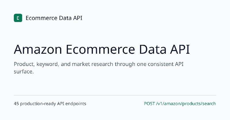 Amazon 电商数据 API：商品与关键词研究
