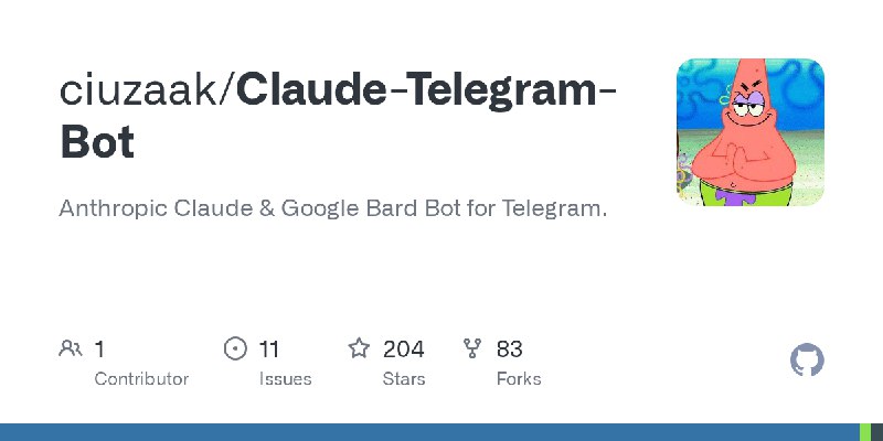 GitHub - ciuzaak/Claude-Telegram-Bot: Anthropic Claude & Google Bard Bot for Telegram.