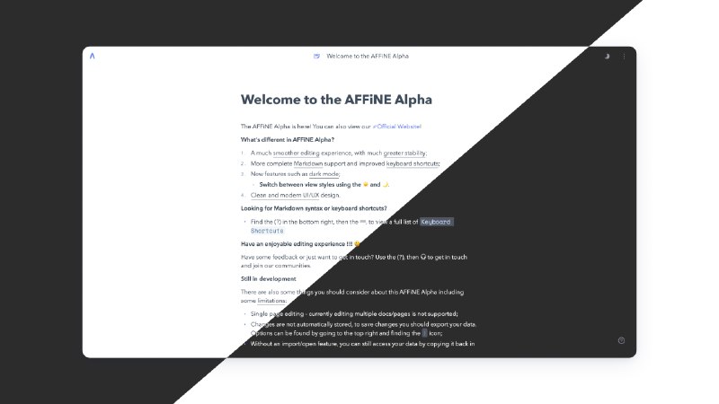 #开源 #笔记AFFiNE-开源可定制的下一代知识库它不仅仅是一个文档、白板和表格的集合