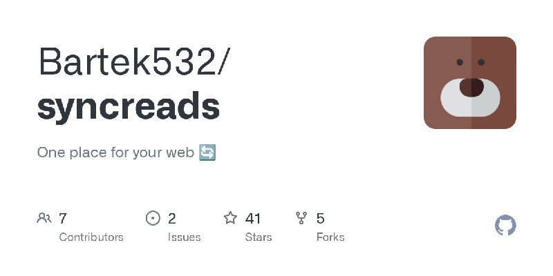 GitHub - Bartek532/syncreads: One place for your web 🔄