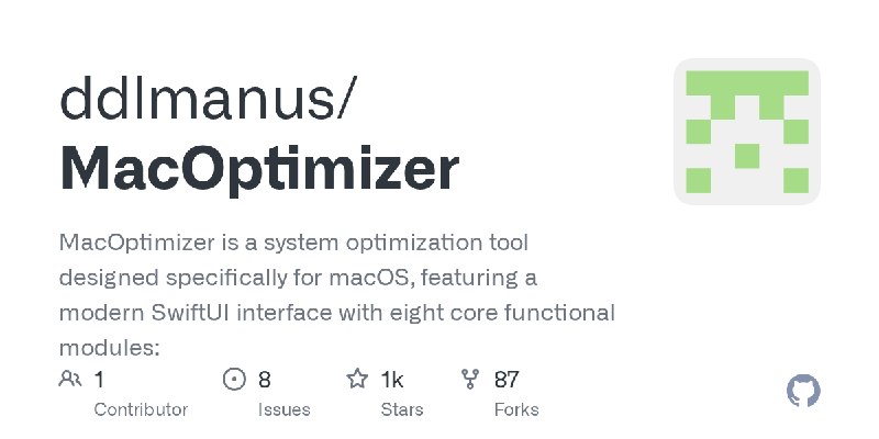 GitHub - ddlmanus/MacOptimizer: MacOptimizer is a system optimization tool designed specifically for macOS, featuring a modern…