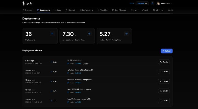 #开发使用cyclic在无服务器中来部署你的项目介绍cyclic提供云端部署环境让你可以体验部署应用没有服务器，没有容器，没有映像，没有时间可以计算