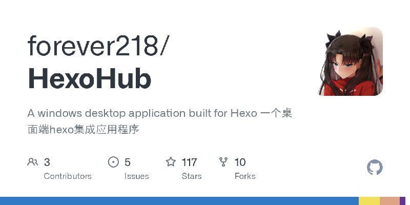 GitHub - forever218/HexoHub: A windows desktop application built for Hexo   一个桌面端hexo集成应用程序
