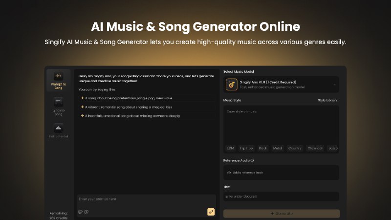 免费在线AI音乐生成器 | 创作独一无二的曲目