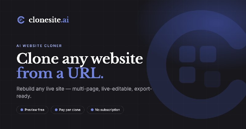 Clonesite AI — Clone Any Website from a URL