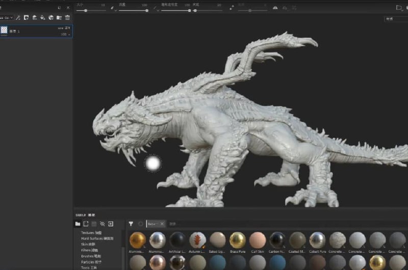 #CG #教程ZBrush巨龙次世代高模雕刻制作课程链接: 