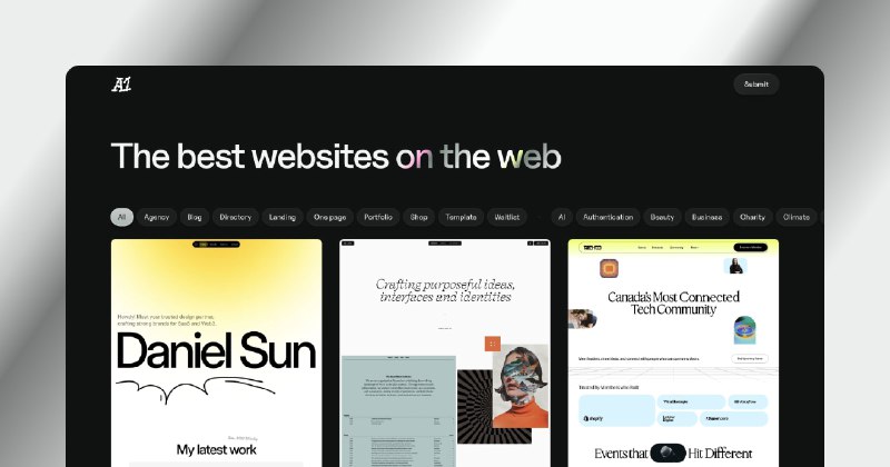 A1 · Website design inspiration for designers, developers and creatives