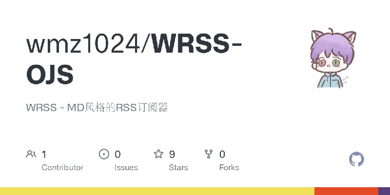 GitHub - wmz1024/WRSS-OJS: WRSS - MD风格的RSS订阅器