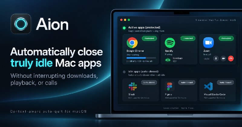 Aion（灵汐）— 自动退出真正闲置的 Mac App