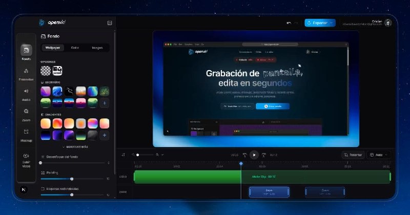 openvid - Crea demos profesionales y edita en segundos
