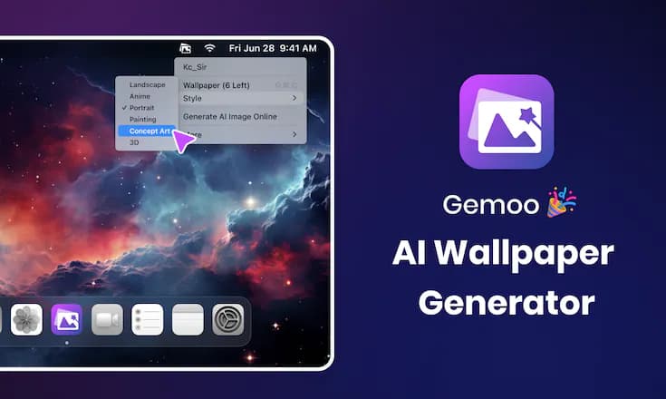 #AI #macMac上的AI壁纸应用这是一个免费且轻量级的AI壁纸制作工具，具有多种风格：风景，动漫，肖像，绘画，3D