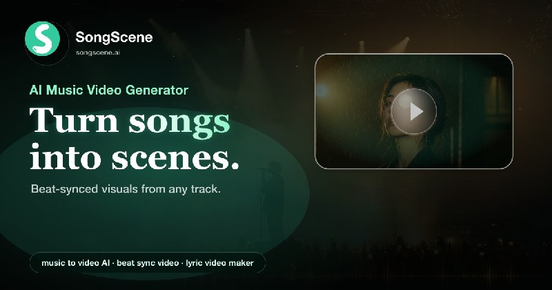 AI 音乐视频生成器 | 无需剪辑，只要有歌 | SongScene