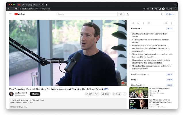 #AI #扩展 #脚本不需要key即可总结youtube视频的扩展Better YouTube Summary是一个浏览器扩展，通过它你可以在youtube上查看视频摘要的总结使用安装：