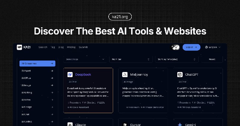 KA21 - 精选AI工具导航 | 100+优质AI工具目录