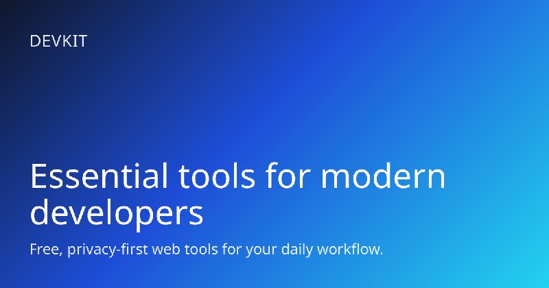 DevKit | Free Online Developer Tools (Privacy-First)