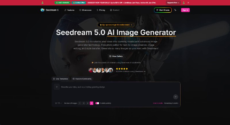 Seedream 5.0 AI图像生成器 & 图片编辑器 - 免费