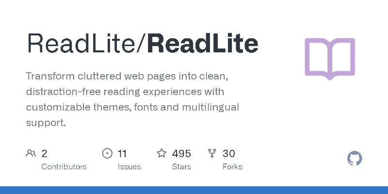 GitHub - ReadLite/ReadLite: Transform cluttered web pages into clean, distraction-free reading experiences with customizable themes…