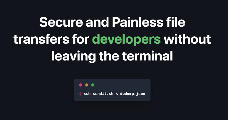 #传输 #工具sendit.sh在终端完成文件传输Sendit 使用安全 SSH 协议将数据直接流式传输给您的收件人
