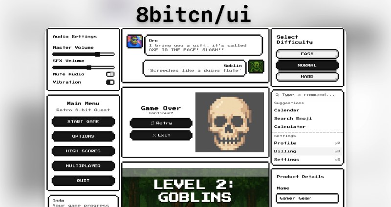 Build your retro library - 8bitcn/ui