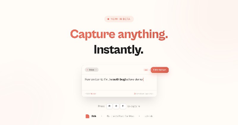Stik — Free Open-Source Quick Capture Note App for Mac