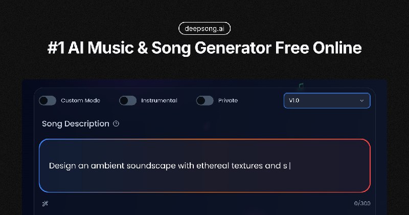 #1 AI音乐与歌曲生成器免费在线 | DeepSong.ai