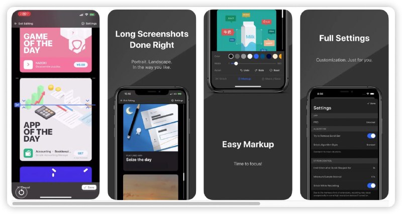 #ios #app 优质ios应用推荐：Pics21随心所欲地滚动制作长屏幕截图