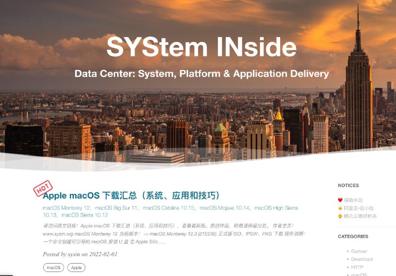 #系统 #播客 #网站 #网址推荐一个主要研究mac os、win、linux等技术类的独立博客LINK：