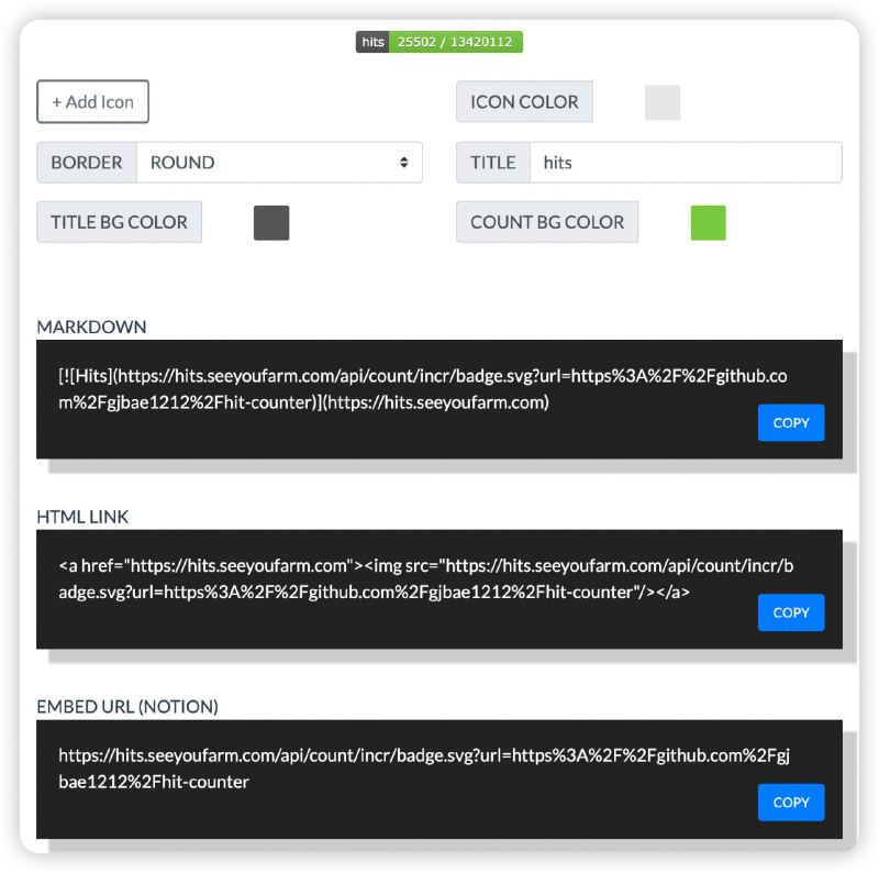 #Github #Notion #统计使用HITS在Notion中嵌入页面访问统计可嵌入任意网址，支持自定义徽章的样式